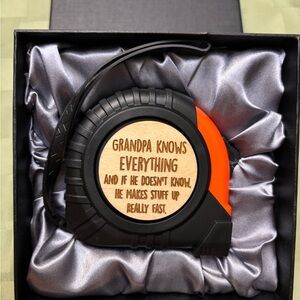 Funny Tape Measure with Orange and Black Design